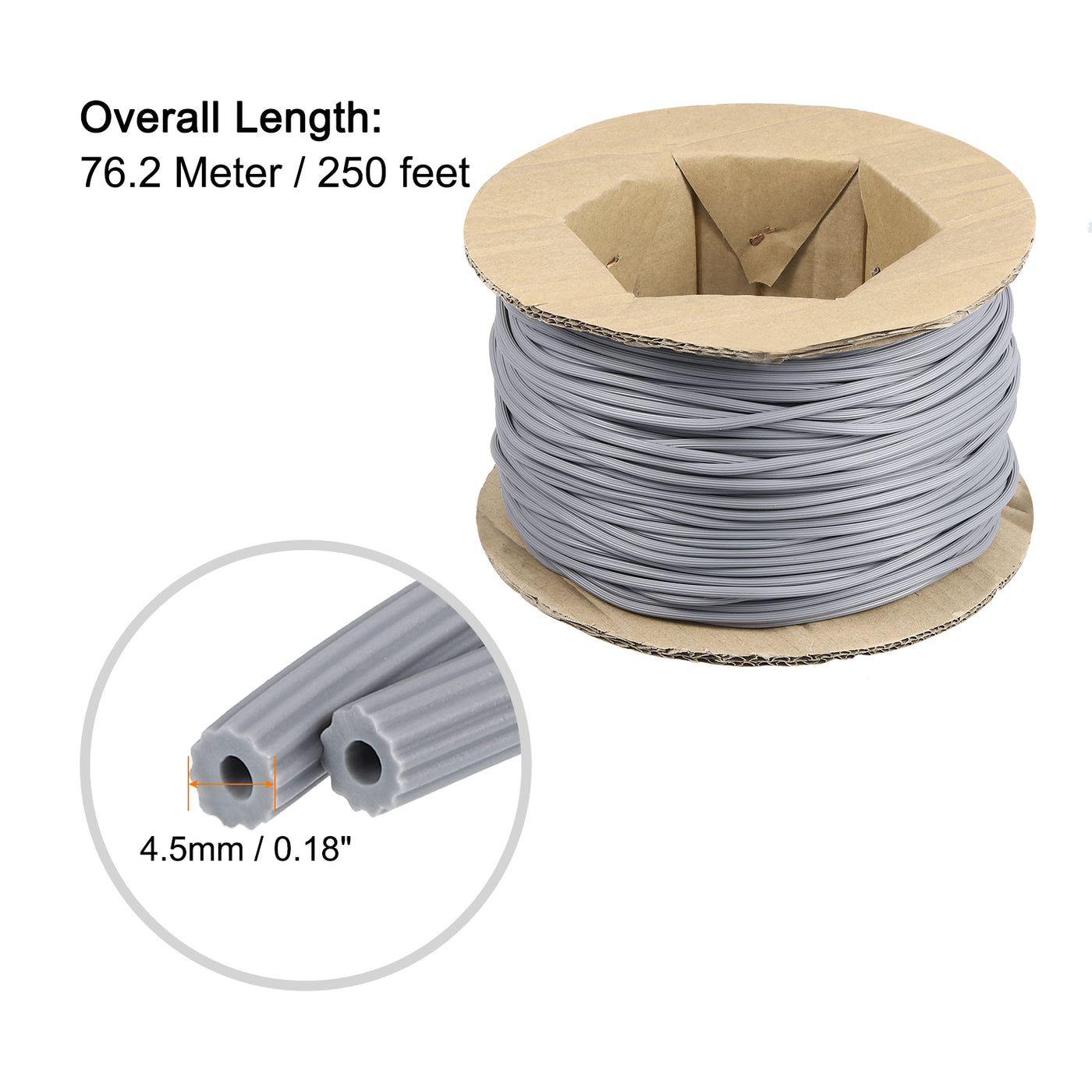 uxcell Uxcell Screen Spline, 0.18 ” x 250 Ft  Round Window Screen Repair Retainer Spline for Door Window  Screens Replacement, Grey 1 Roll