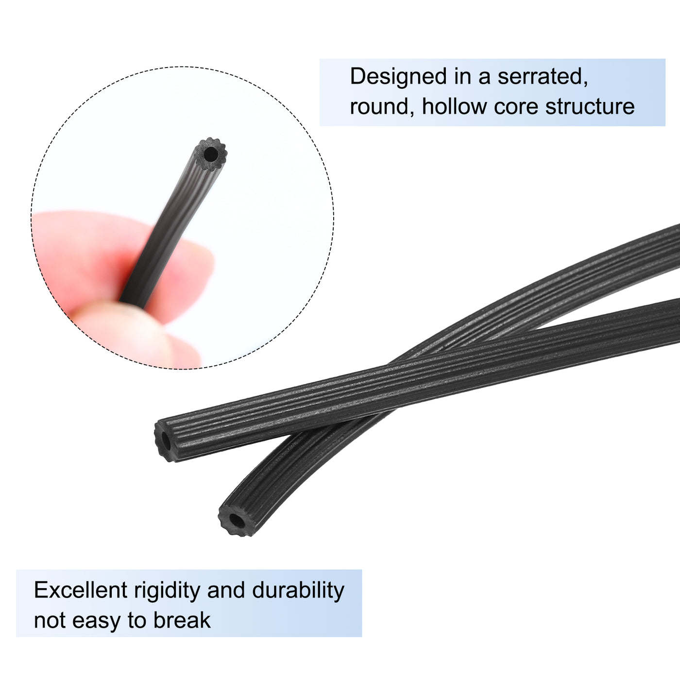 uxcell Uxcell Fensterspline, 0,16"x100FT Runder Fensterschirm-Reparatur-Spline für den Ersatz von Tür- und Fensterschirmen, Schwarz