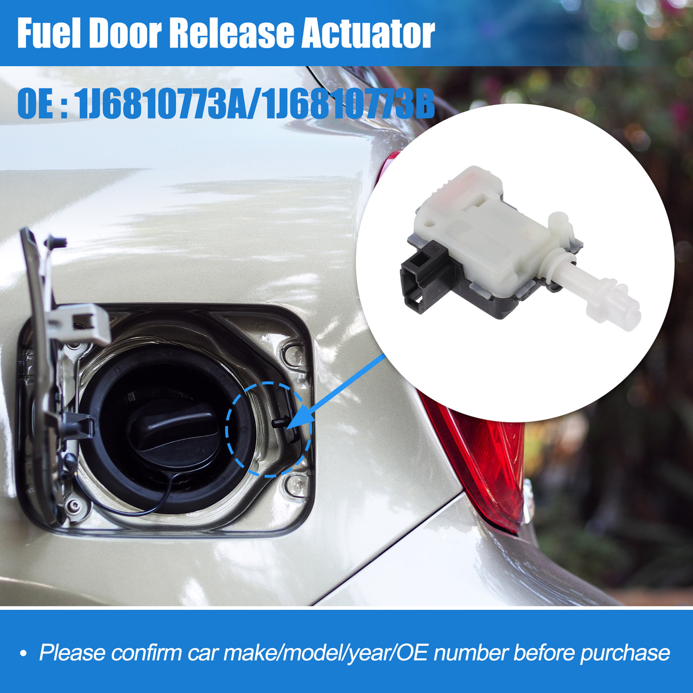 X AUTOHAUX Fuel Door Lock Actuator No.1J6810773A/1J6810773B for SKODA OCTAVIA 1996-2010