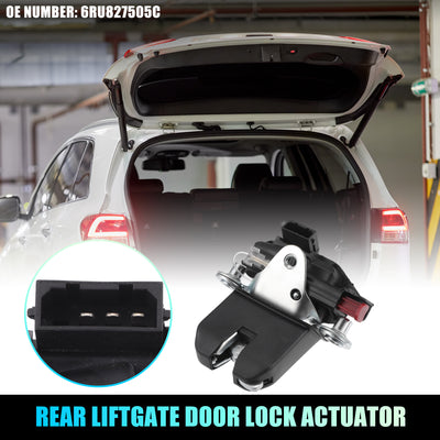 Harfington Replacement Rear Liftgate Door Lock Actuator for Volkswagen Polo 2013-2021 Tailgate Latch Assembly No.6RU827505C Black