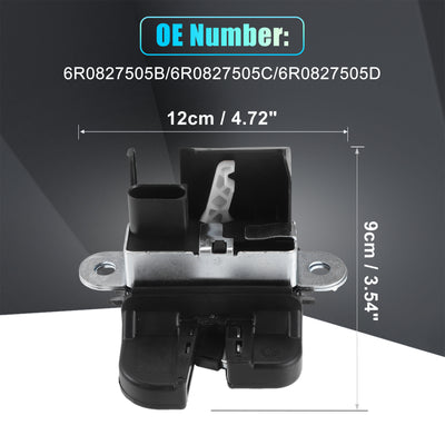 Harfington Replacement Rear Liftgate Door Lock Actuator for VW POLO Tailgate Latch Assembly No.6R0827505B/6R0827505C Black