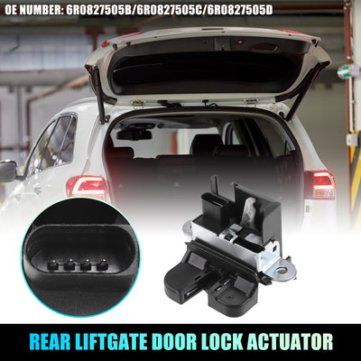 Harfington Replacement Rear Liftgate Door Lock Actuator for VW POLO Tailgate Latch Assembly No.6R0827505B/6R0827505C Black