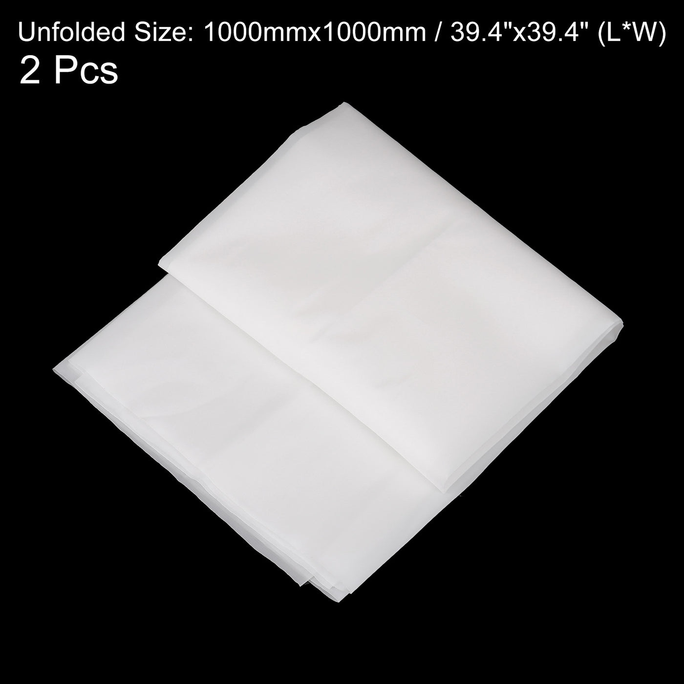 uxcell Uxcell 2pcs 60 Micron Paint Nylon Mesh Filter Woven Net Sheet Filter Cloth (39"x39")