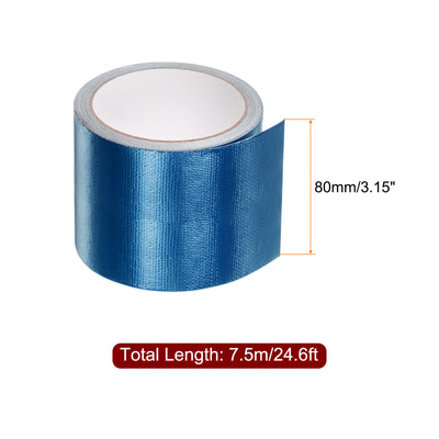 Harfington 2pcs Tarpaulin Repair Tape 3.15" x 24.6ft Strong Adhesion for Home Repair, Blue