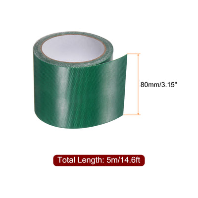 Harfington 2pcs Tarpaulin Repair Tape 3.15" x 14.6ft for DIY Home Repair, Dark Green