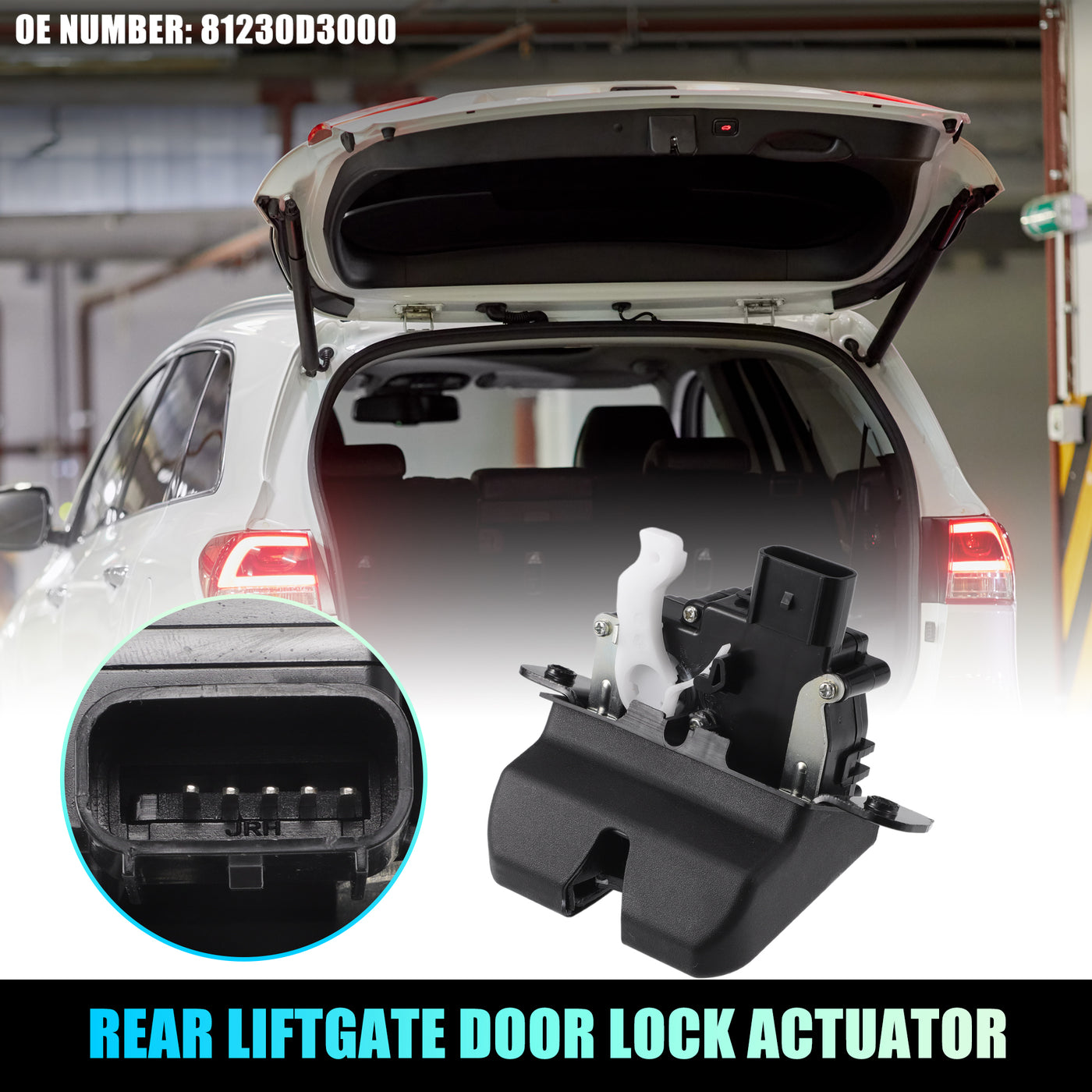 X AUTOHAUX Replacement Rear Liftgate Door Lock Actuator for Hyundai Tucson 2015-2021 for Kia Sportage 2016-2022 Tailgate Latch Assembly No.81230D3000 Black