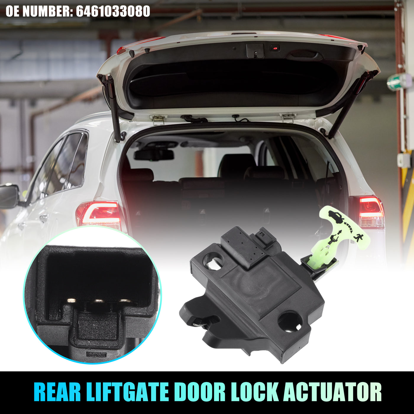 X AUTOHAUX Replacement Rear Liftgate Door Lock Actuator for Toyota Camry 2007-2011 Tailgate Latch Assembly No.6461033080 Black