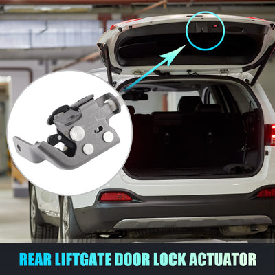 Harfington Replacement Rear Liftgate Door Lock Actuator with Cable for Ford E-150 2002-2009 for Ford E-250 2003-2009 Tailgate Latch Assembly No.6C2Z1543286AA Silver Tone