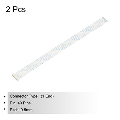 Harfington 2Pcs FFC Flexible Flat Cable W Extend Adapter 40 Pins 0.5mm Pitch 300mm B-Type