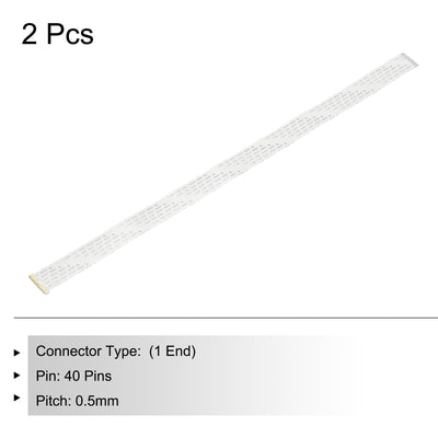 Harfington 2Pcs FFC Flexible Flat Cable W Extend Adapter 40 Pins 0.5mm Pitch 400mm B-Type