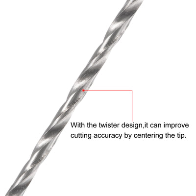 Harfington Uxcell 20 Pcs 1.4mm 1.5mm Mini Twist Drill Bits, High-Speed Steel Extra Long Drill Bit