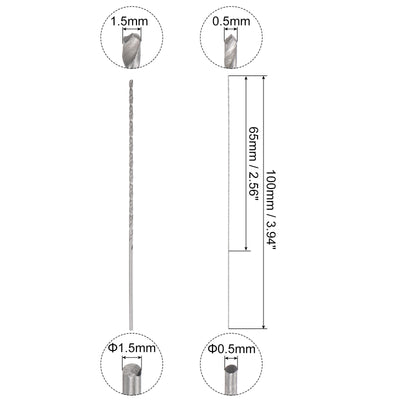 Harfington Uxcell 20 Pcs 0.5mm 1.5mm Mini Twist Drill Bits, High-Speed Steel Extra Long Drill Bit