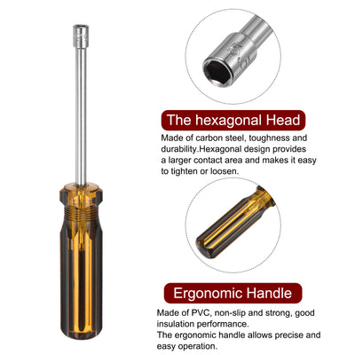 Harfington 2 Pcs Metric Nut Screwdriver 5.5mm Non-Magnetic for Automotive Maintenance