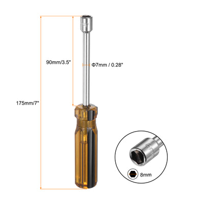 Harfington 2 Pcs Metric Nut Screwdriver 8mm Non-Magnetic for Automotive Maintenance