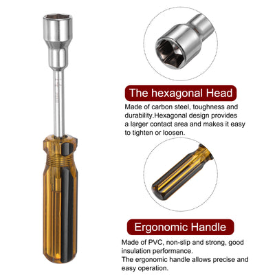 Harfington 2 Pcs Metric Nut Screwdriver 14mm Non-Magnetic for Automotive Maintenance