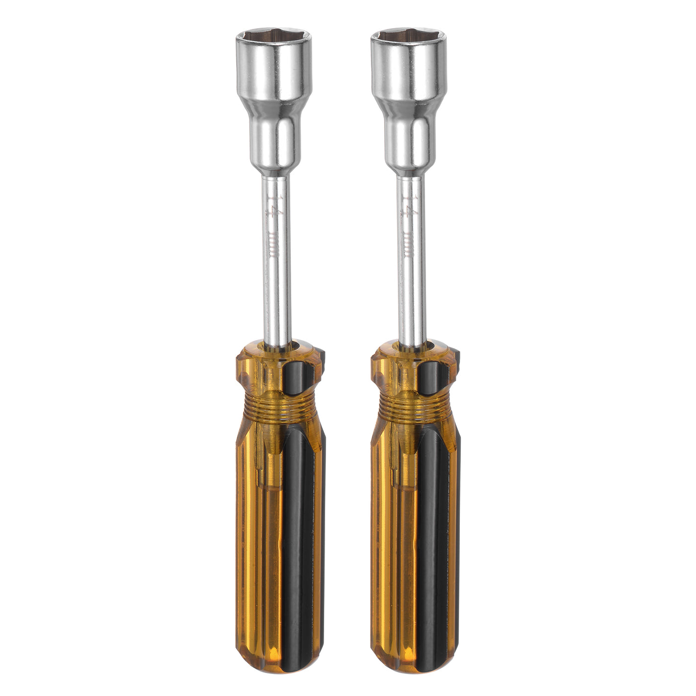 Harfington 2 Pcs Metric Nut Screwdriver 14mm Non-Magnetic for Automotive Maintenance