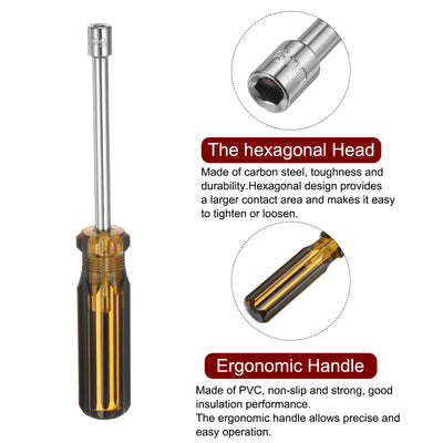 Harfington Metric Nut Screwdriver 6mm Non-Magnetic for Automotive Maintenance