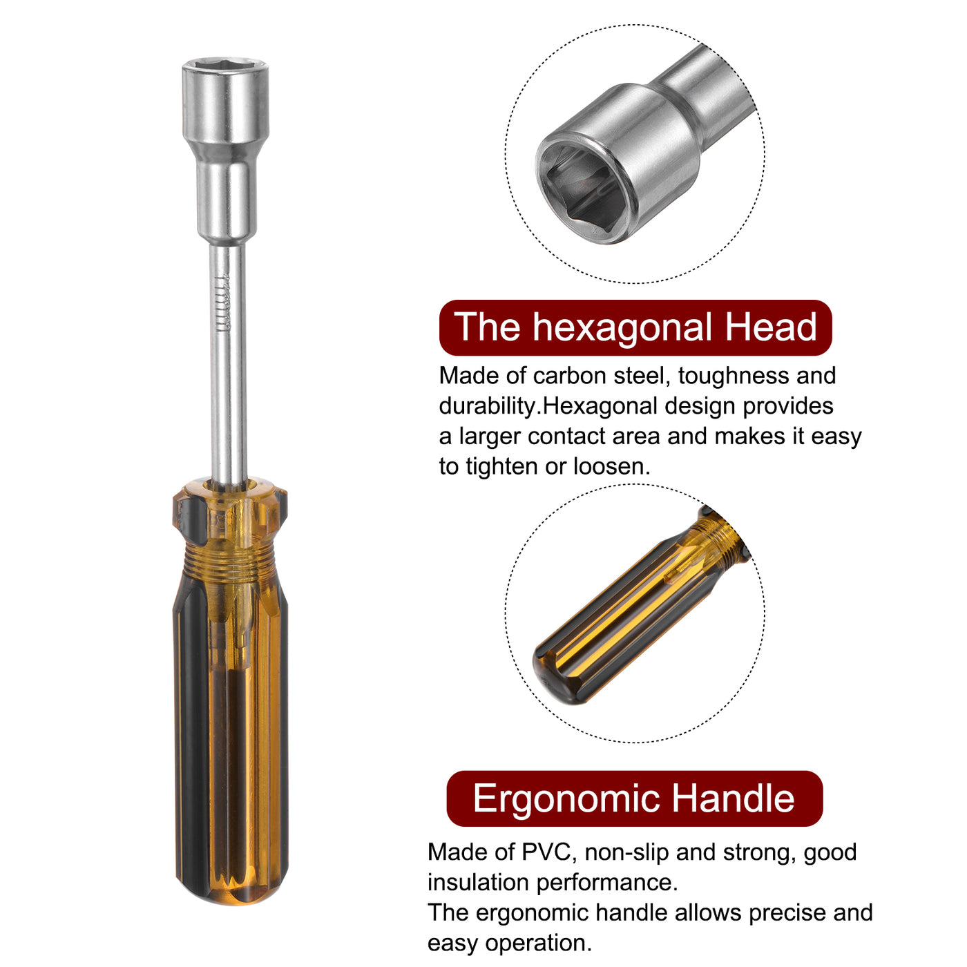 Harfington Metric Nut Screwdriver 11mm Non-Magnetic for Automotive Maintenance