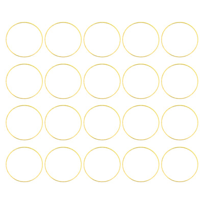 Harfington Uxcell 100pcs 38mm Brass Hollow Circle Bezel Round Linking Rings(Gold)