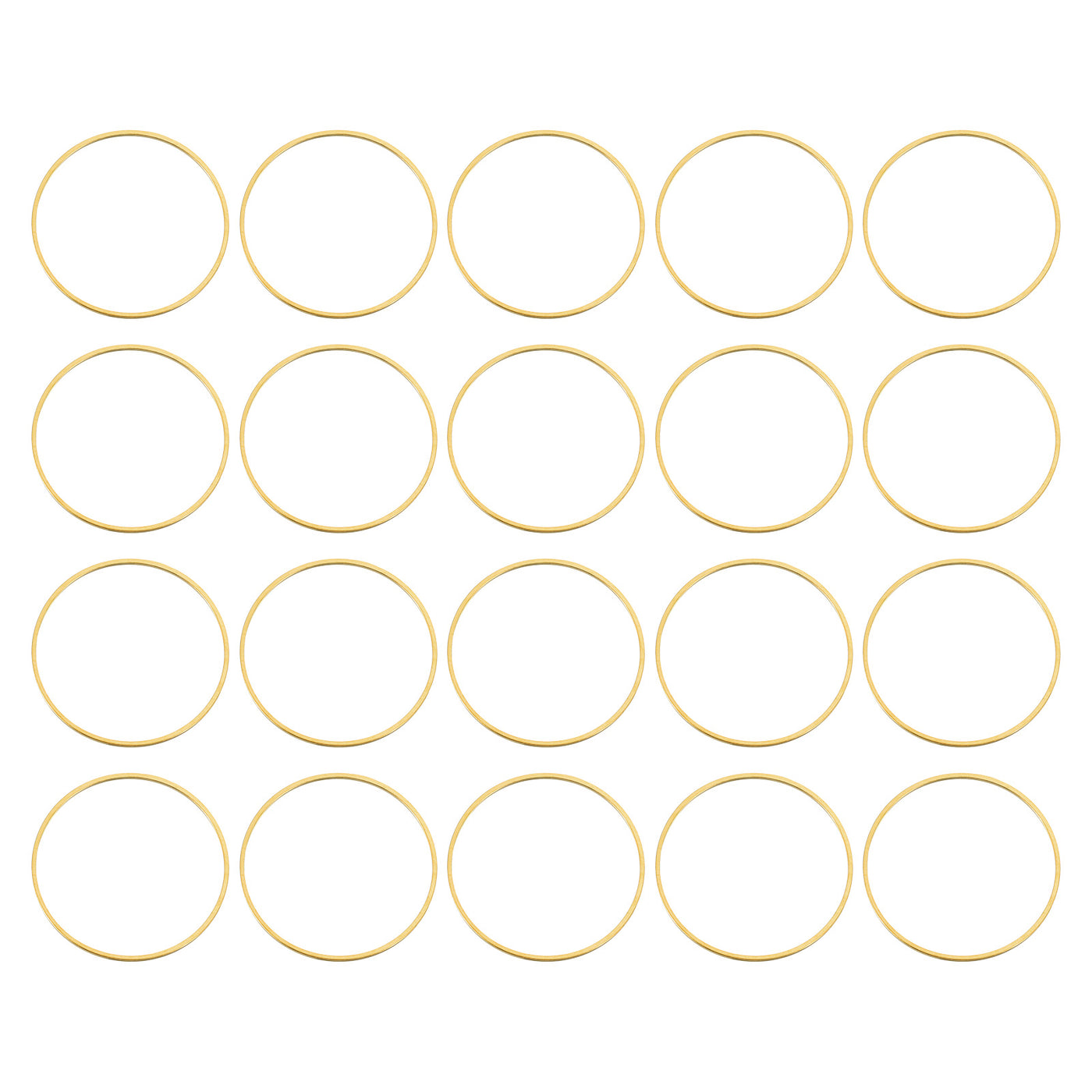 uxcell Uxcell 100pcs 30mm Brass Hollow Circle Bezel Round Linking Rings(Light Gold)