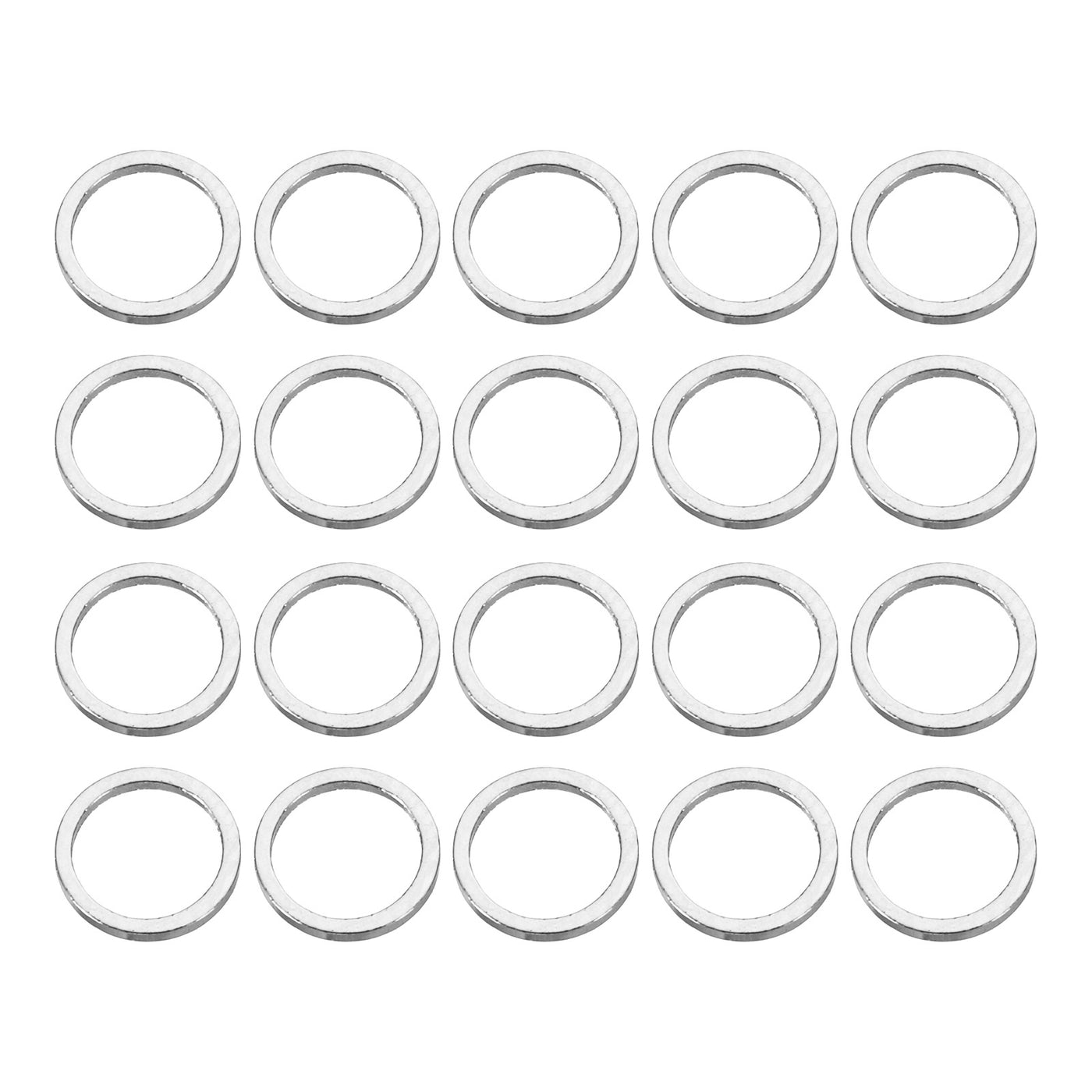 uxcell Uxcell 20pcs 8mm Brass Hollow Circle Bezel Round Linking Rings(Bright Silver)