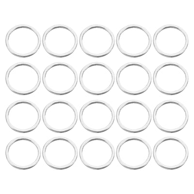 Harfington Uxcell 20pcs 10mm Brass Hollow Circle Bezel Round Linking Rings(Bright Silver)