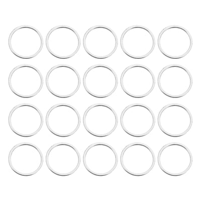 Harfington Uxcell 100pcs 12mm Brass Hollow Circle Bezel Round Linking Rings(Bright Silver)