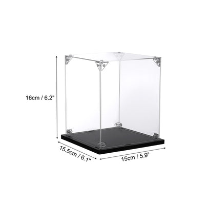 Harfington Acryl Display Case, 6x6x6 Zoll, montierbare staubdichte Vitrine, klare Würfel-Aufbewahrungsbox zur Präsentation von Sammlerstücken, Puppen