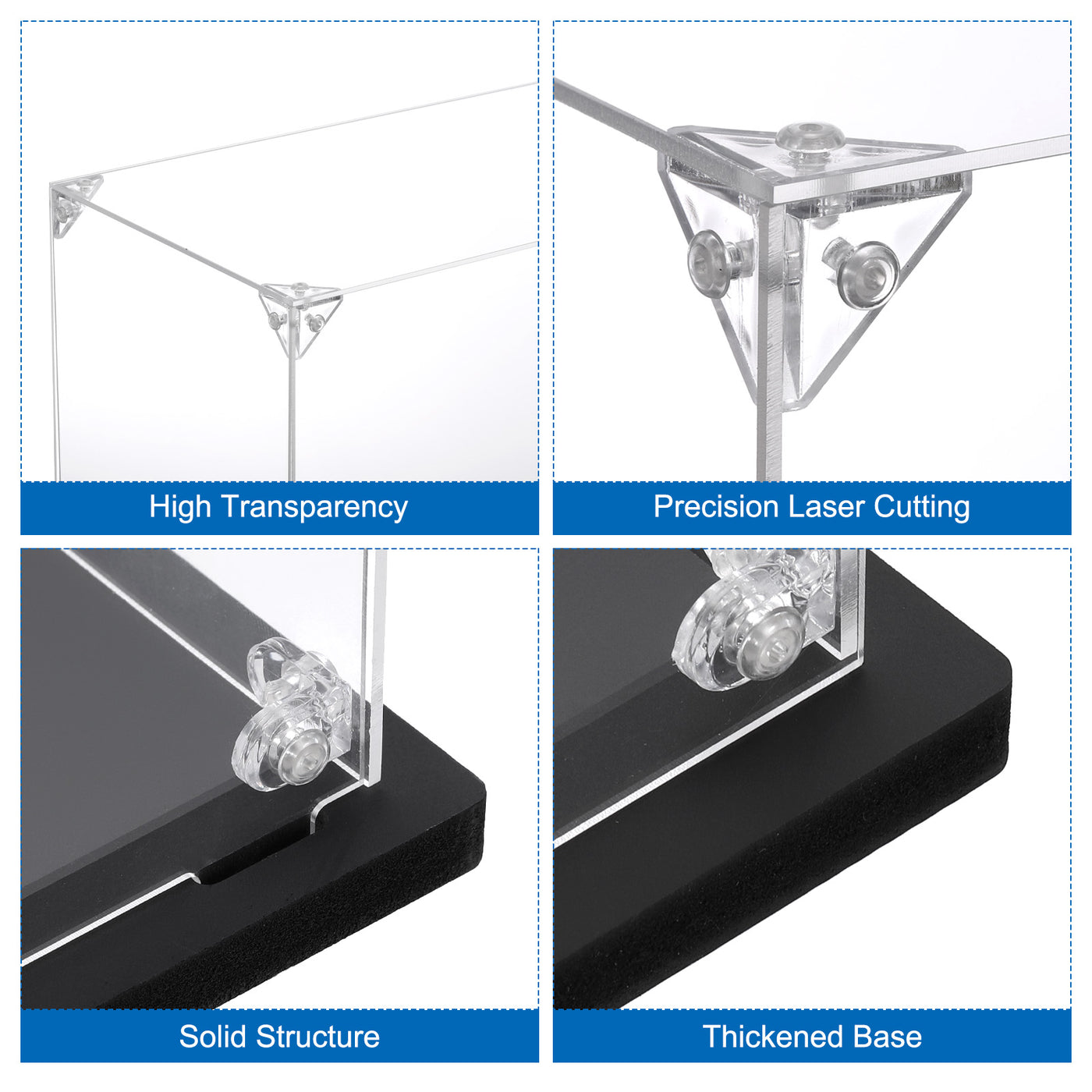 Harfington Acryl Display Case, 6x6x6 Zoll, montierbare staubdichte Vitrine, klare Würfel-Aufbewahrungsbox zur Präsentation von Sammlerstücken, Puppen