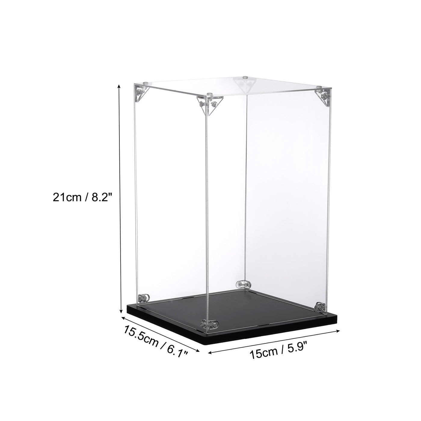 Harfington Acrylic Display Case, 6x6x8" for Displaying Collectibles, Dolls,Model Car