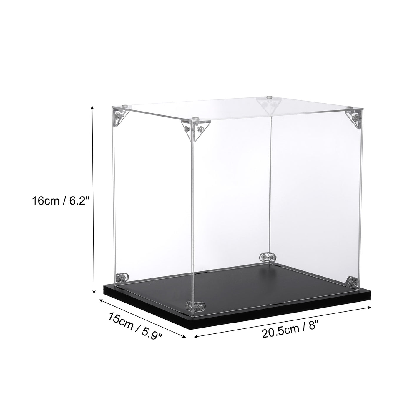 Harfington Acrylic Display Case, 8x6x6" for Displaying Collectibles, Dolls,Model Car