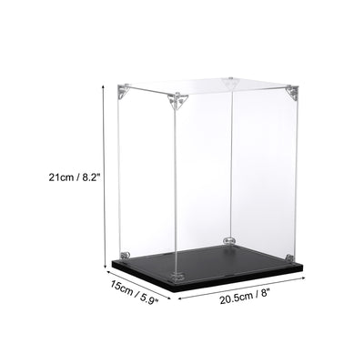 Harfington Acryl Display Case, 8x6x8 Zoll, montierbare staubdichte Vitrine, klare Würfel-Theke zur Präsentation von Sammlerstücken, Puppen