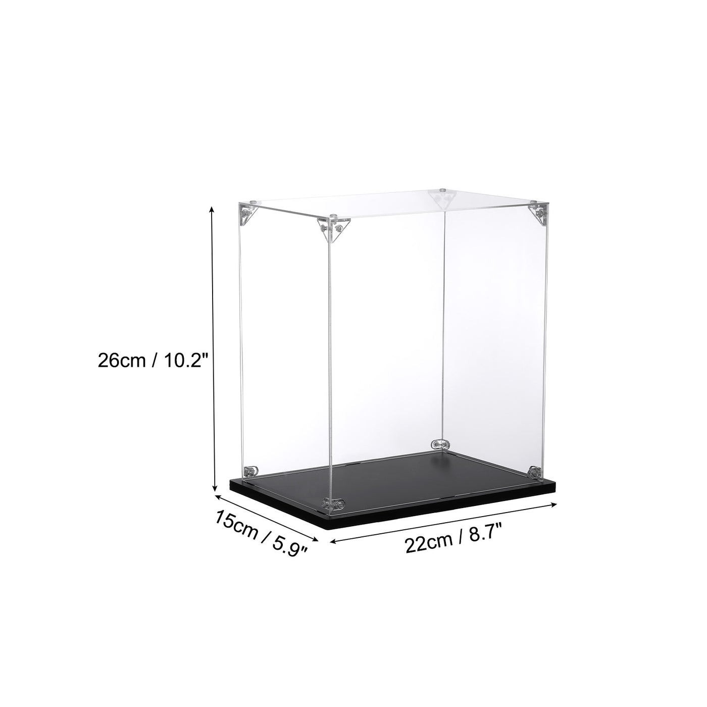 Harfington Acrylic Display Case, 10x6x10" for Displaying Collectibles, Dolls,Model Car