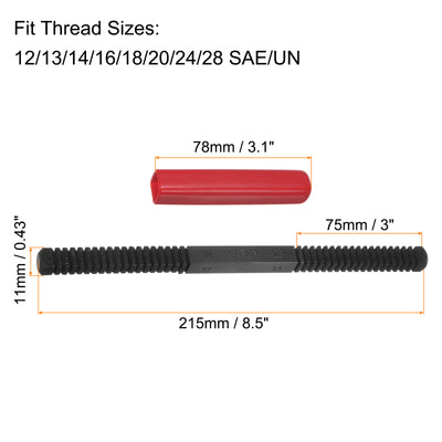 Harfington 2pcs External Thread Restoring File 12-28 SAE/UN Square Repair Files, Red