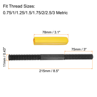 Harfington External Thread Restoring File 0.75-3 Metric Square Repair Files, Yellow