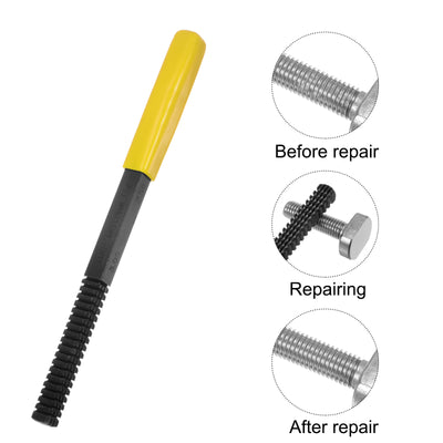 Harfington External Thread Restoring File 0.75-3 Metric Square Repair Files, Yellow