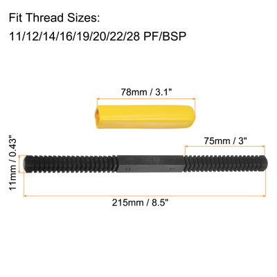 Harfington 2 Stück Externe Gewinde-Wiederherstellungsfeile 11mm-28mm Metrische Gewindezähne Gerade Quadratische Reparaturfeilen Korrektur-Hardware Stahlhahn Gelb