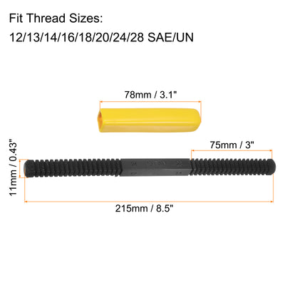 Harfington 2pcs External Thread Restoring File 12-28 SAE/UN Square Repair Files, Yellow