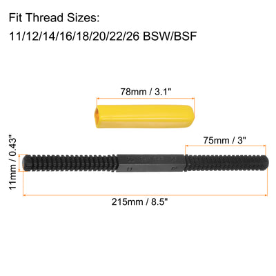 Harfington External Thread Restoring File 11-26 BSW/BSF Square Repair Files, Yellow