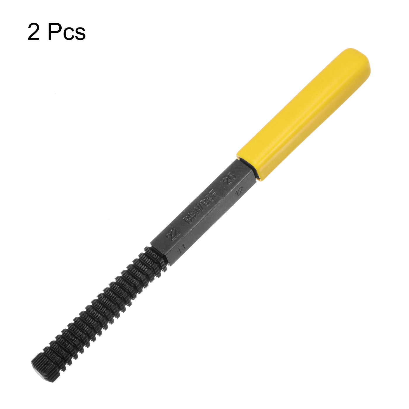 Harfington 2pcs External Thread Restoring File 11-26 BSW/BSF Square Repair Files, Yellow