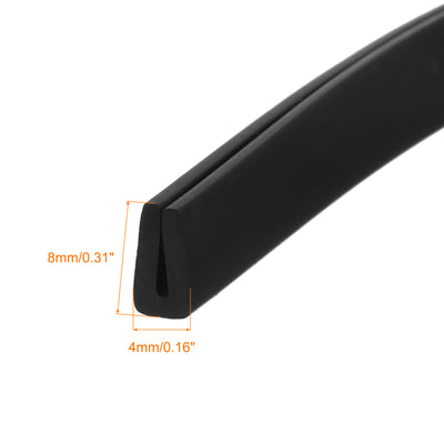 Harfington Uxcell 2Pcs 5/32"x5/16"x11.5ft Rubber U Channel Edge Trim Flat Type Fit 0.5-1mm Edge