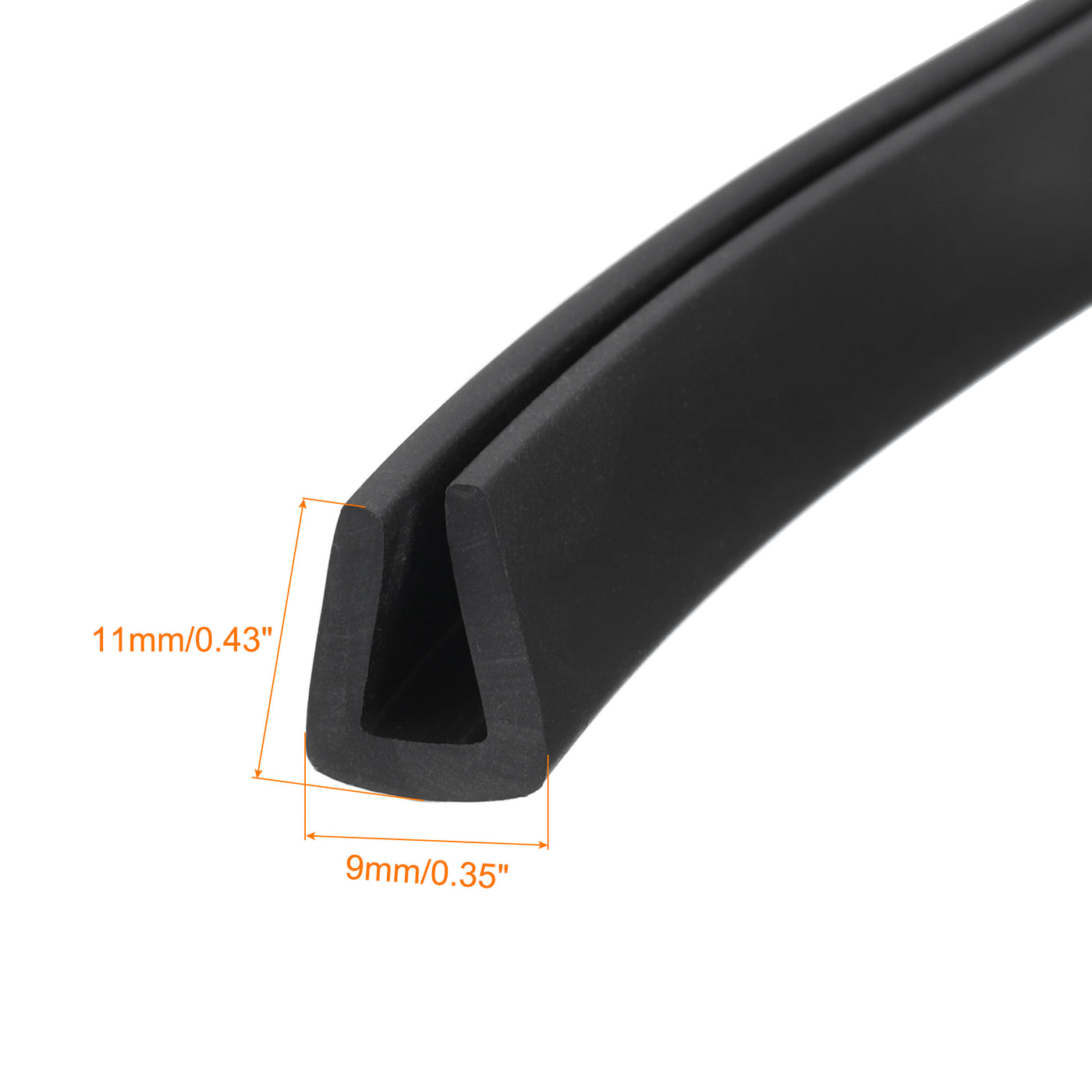 uxcell Uxcell 2Pcs 23/64"x7/16"x4.9ft Rubber U Channel Edge Trim Flat Type Fit 4.5-5mm Edge