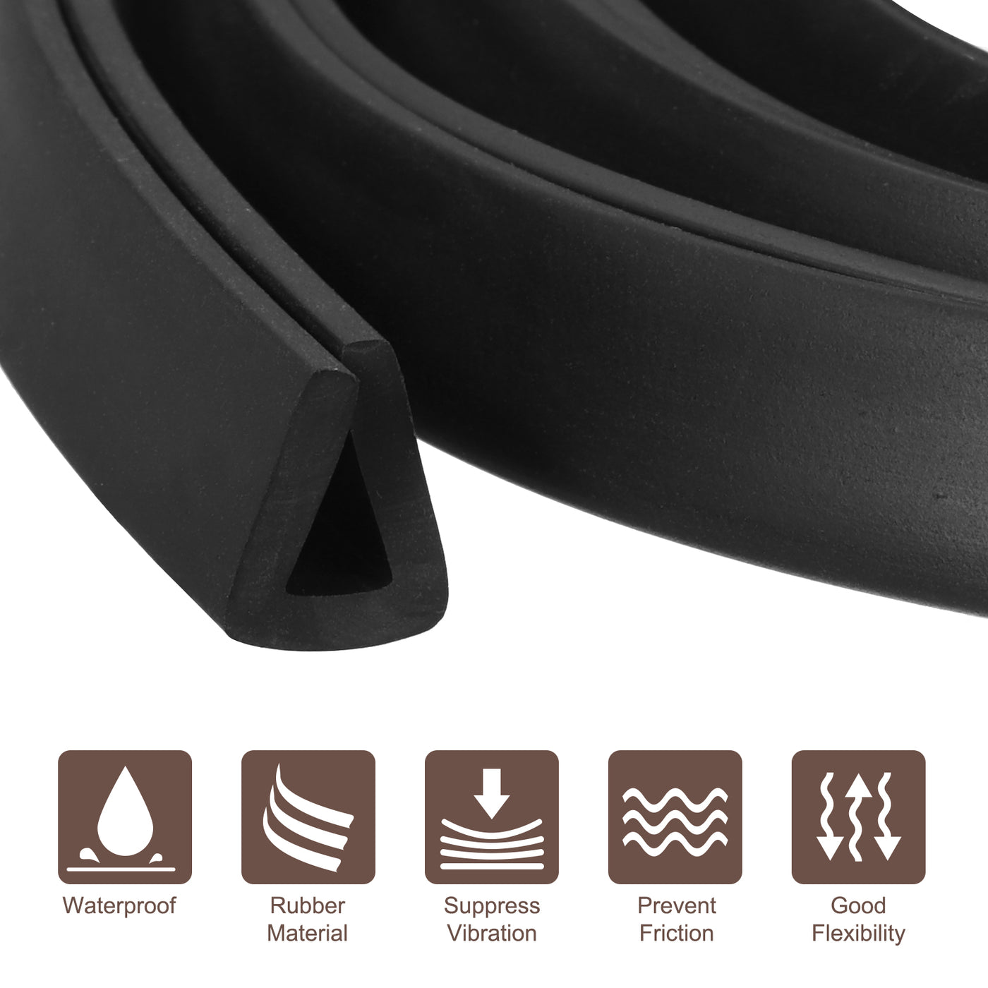 uxcell Uxcell 2Pcs 23/64"x7/16"x4.9ft Rubber U Channel Edge Trim Flat Type Fit 4.5-5mm Edge