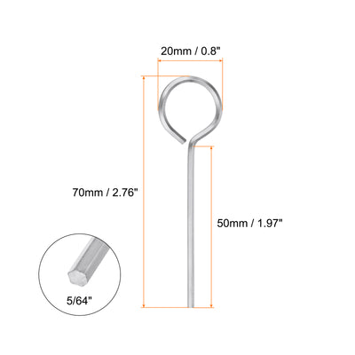 Harfington 10 Stück Hundeschlüssel Sechskantschlüssel 5/64" SAE Metall Hundetürschlüssel Schraubenschlüssel mit O-Ring Vollschleife, Silberton