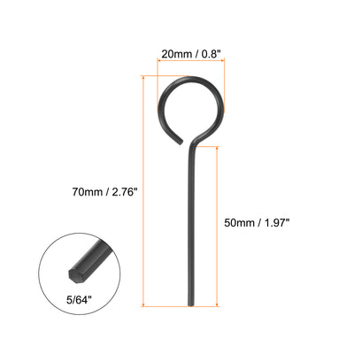 Harfington 6 Stück Hundeschlüssel Sechskantschlüssel 5/64" SAE Metall Hundetürschlüssel Schraubenschlüssel mit O-Ring Vollschleife, Schwarz