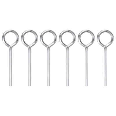 Harfington 6pcs 1/8" SAE Dogging Hex Key Wrench with O-Ring Full Loop, Silver Tone