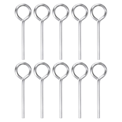 Harfington 10pcs 1/8" SAE Dogging Hex Key Wrench with O-Ring Full Loop, Silver Tone