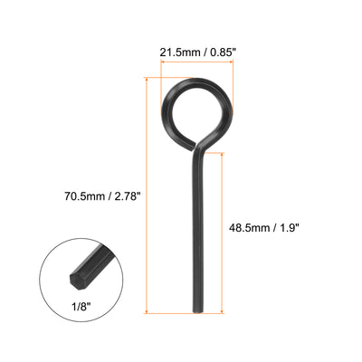 Harfington 6 Stück Hundeschlüssel Sechskantschlüssel 1/8" SAE Metall Hundetürschlüssel Schraubenschlüssel mit O-Ring Vollschleife, Schwarz