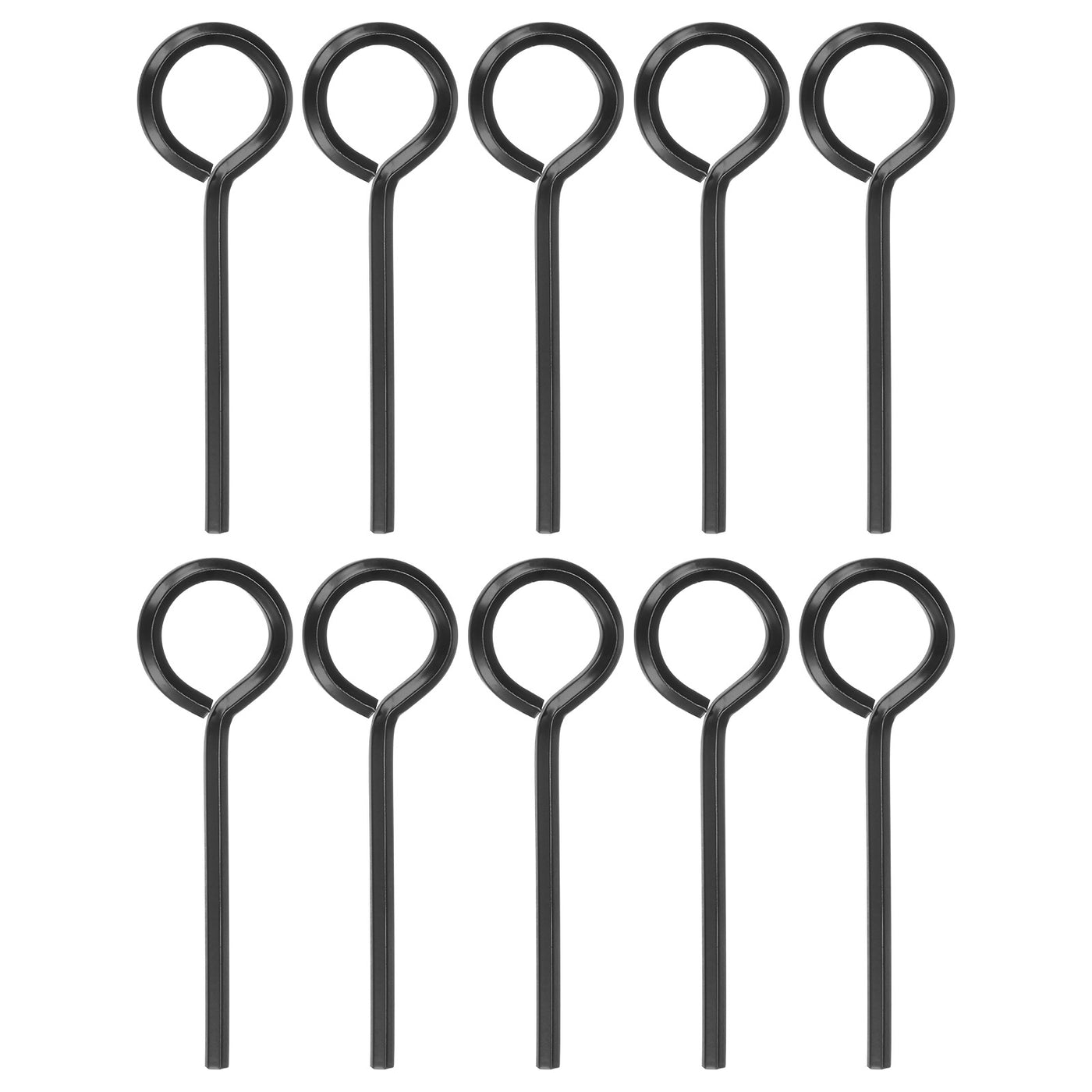 Harfington 10 Stück Hundeschlüssel Sechskantschlüssel 1/8" SAE Metall Hundetürschlüssel Schraubenschlüssel mit O-Ring Vollschleife, Schwarz