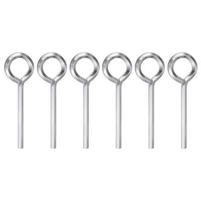 Harfington 6pcs 5/32" SAE Dogging Hex Key Wrench with O-Ring Full Loop, Silver Tone